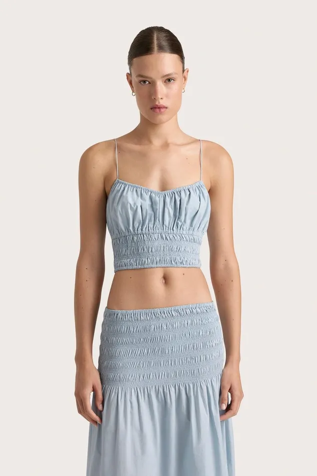 Women Baia Top Sky Blue Faithfull The Brand Tops Women Baia Top Sky Blue Faithfull The Brand Tops