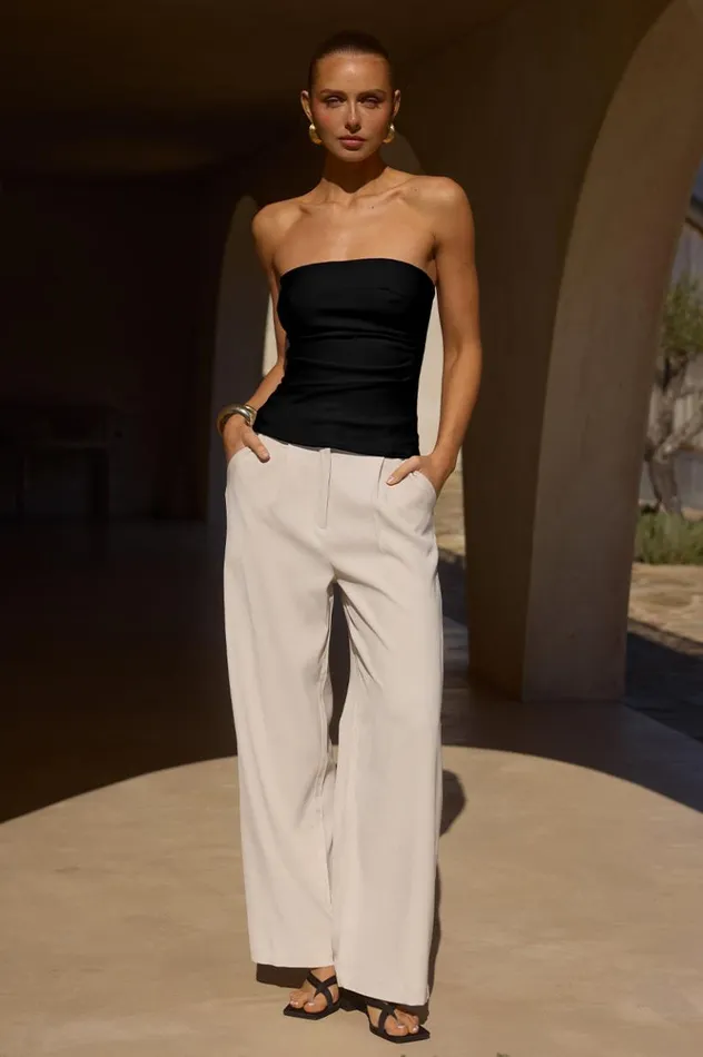 Women Basic Runaway The Label ASHTON STRAPLESS TOP Black