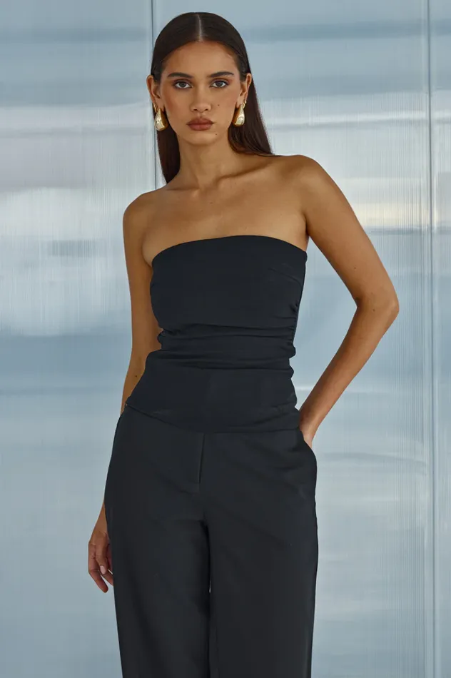 Women Basic Runaway The Label ASHTON STRAPLESS TOP Black