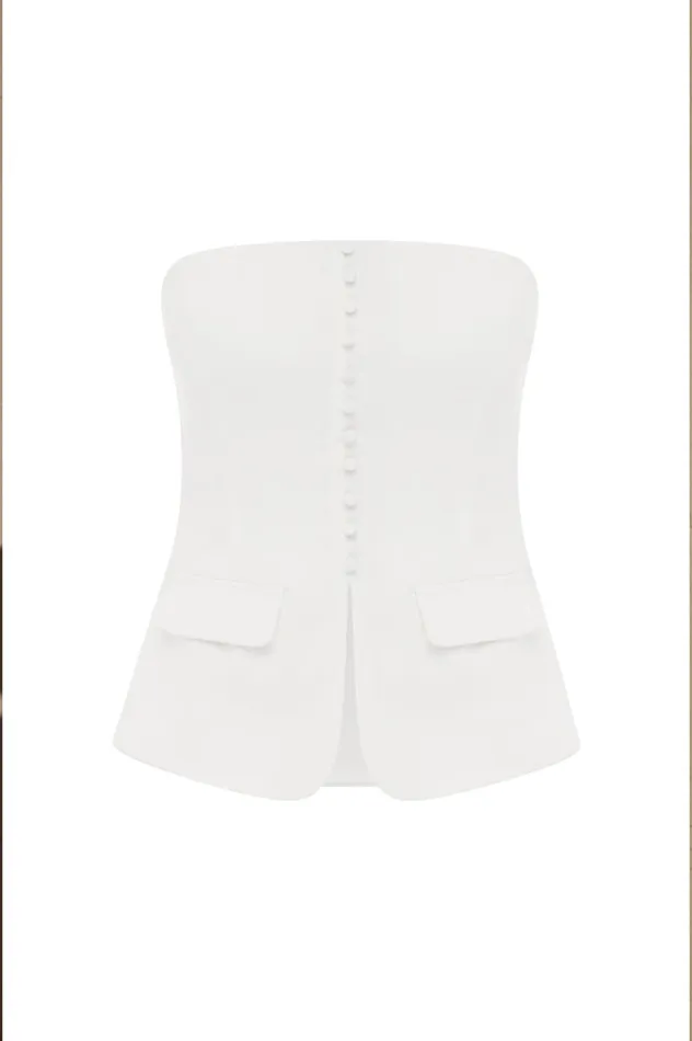 Women Basic Runaway The Label DOLTON TOP White