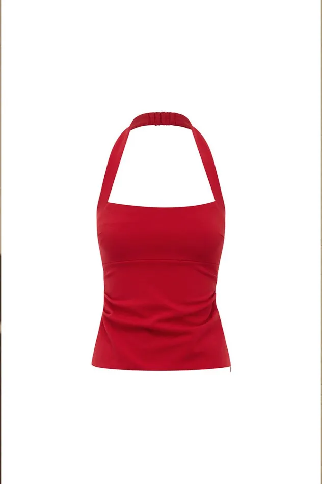 Women Basic Runaway The Label PARKER TOP Cherry Red