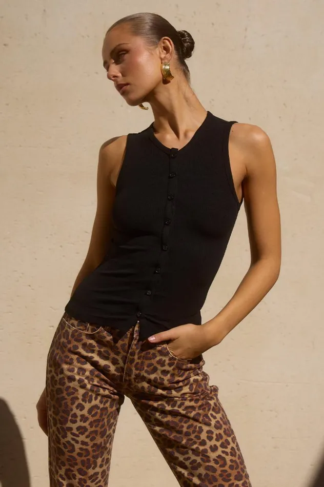 Women Basic Runaway The Label SOLAN TOP Black