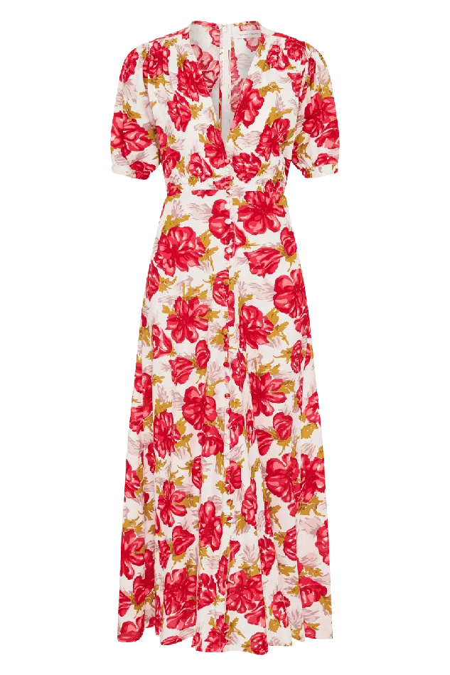 Women Bellavista Midi Dress Isadora Floral Red 8211 Final Sale Faithfull The Brand Dresses Women Bellavista Midi Dress Isadora Floral Red 8211 Final Sale Faithfull The Brand Dresses