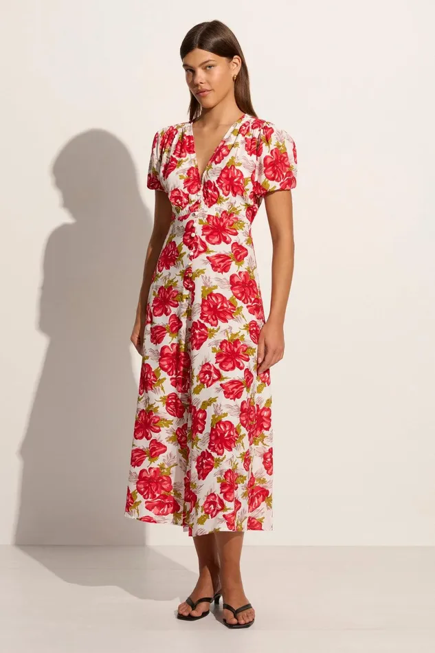 Women Bellavista Midi Dress Isadora Floral Red 8211 Final Sale Faithfull The Brand Dresses Women Bellavista Midi Dress Isadora Floral Red 8211 Final Sale Faithfull The Brand Dresses