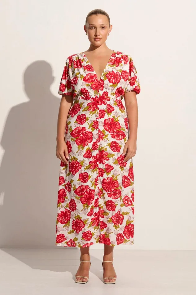 Women Bellavista Midi Dress Isadora Floral Red 8211 Final Sale Faithfull The Brand Dresses Women Bellavista Midi Dress Isadora Floral Red 8211 Final Sale Faithfull The Brand Dresses