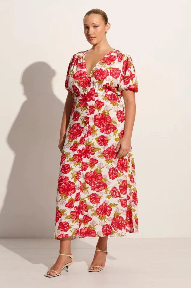 Women Bellavista Midi Dress Isadora Floral Red 8211 Final Sale Faithfull The Brand Dresses Women Bellavista Midi Dress Isadora Floral Red 8211 Final Sale Faithfull The Brand Dresses
