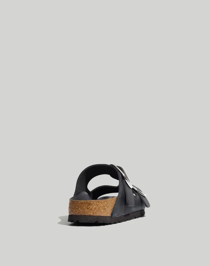 Women Birkenstock Big Buckle Arizona Sandals Black Oiled Leather Madewell Sandals