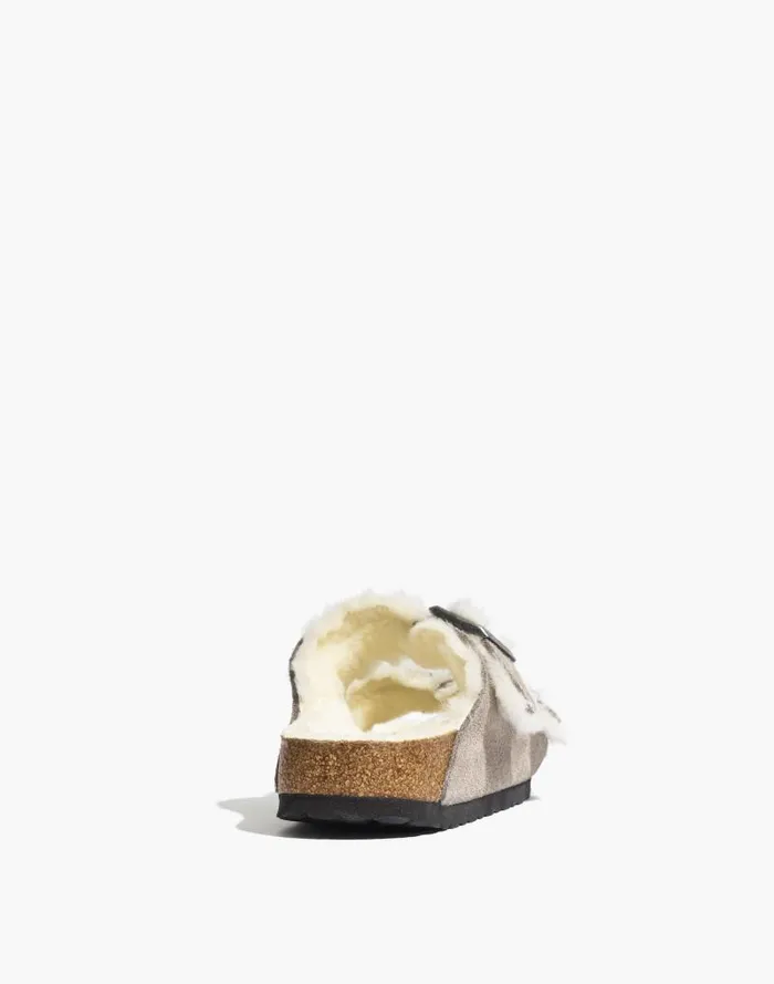 Women Birkenstock Suede Arizona Sandals In Shearling Stone Coin Suede Shearing Madewell Sandals