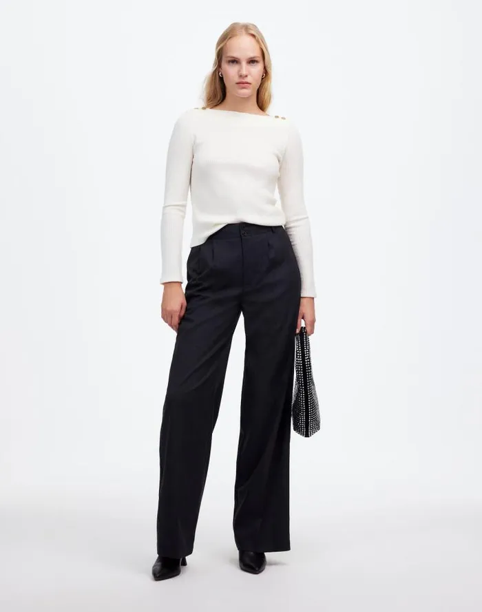Women Boatneck LongSleeve Tee Antique Cream Madewell Tees
