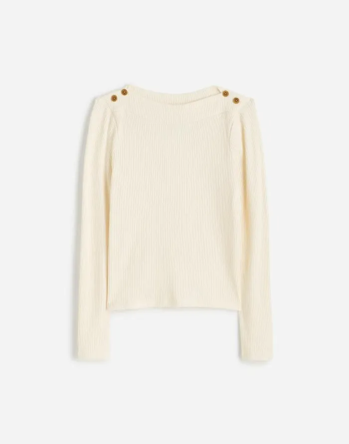 Women Boatneck LongSleeve Tee Antique Cream Madewell Tees