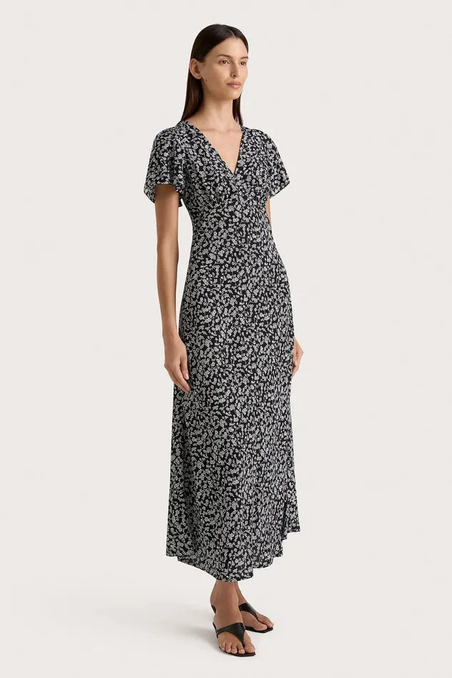 Women Boda Midi Dress Amaryllis Floral Black Faithfull The Brand Dresses Women Boda Midi Dress Amaryllis Floral Black Faithfull The Brand Dresses