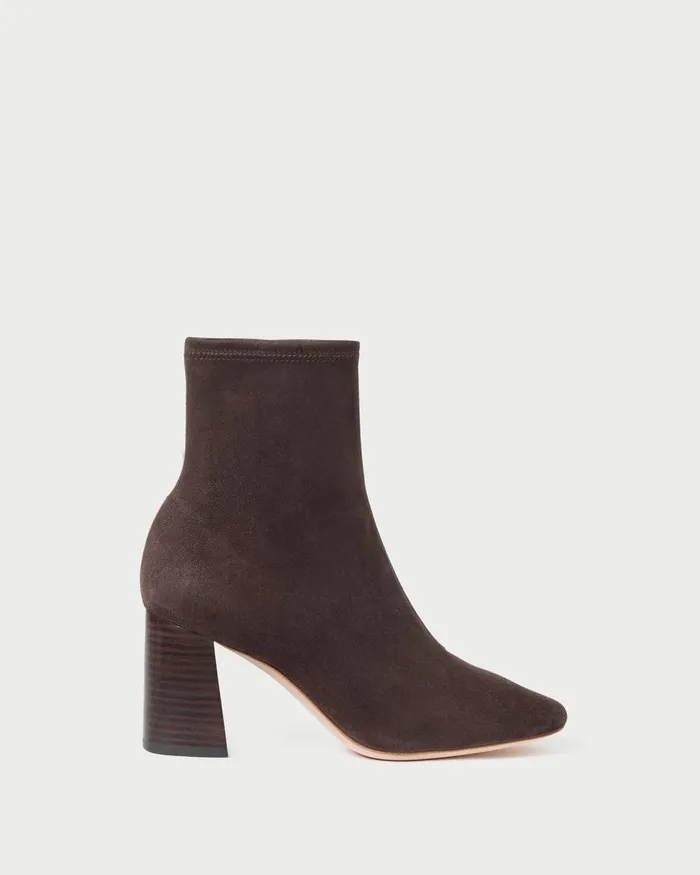 Women Boots Loeffler Randall Elise Dark Brown Stretch Bootie
