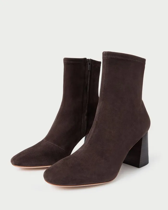 Women Boots Loeffler Randall Elise Dark Brown Stretch Bootie Women Boots Loeffler Randall Elise Dark Brown Stretch Bootie