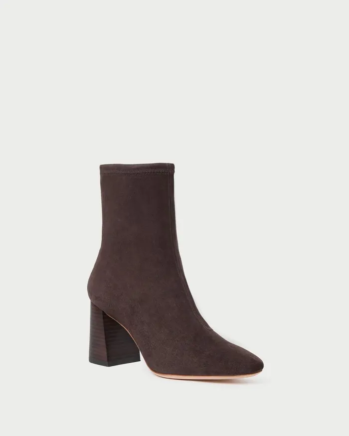 Women Boots Loeffler Randall Elise Dark Brown Stretch Bootie Women Boots Loeffler Randall Elise Dark Brown Stretch Bootie