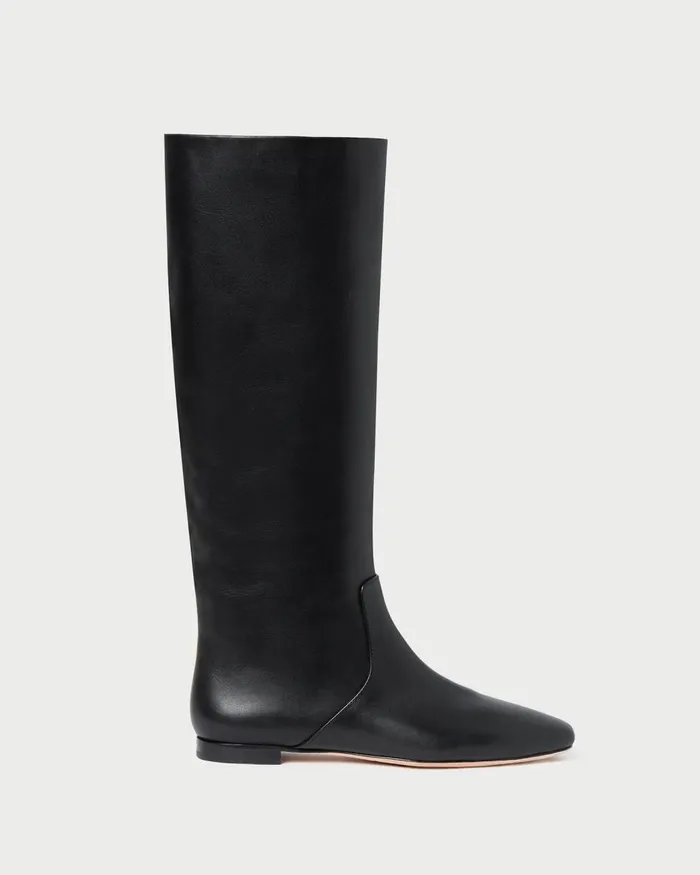 Women Boots Loeffler Randall Lillian Black Leather Tall Boot