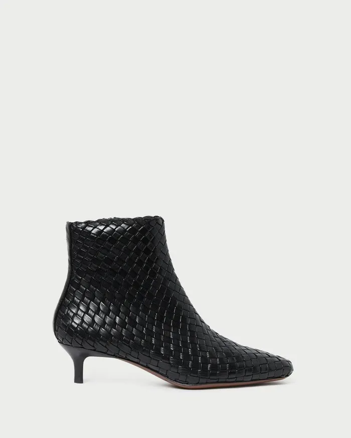 Women Boots Loeffler Randall Marcella Black Woven Ankle Boot