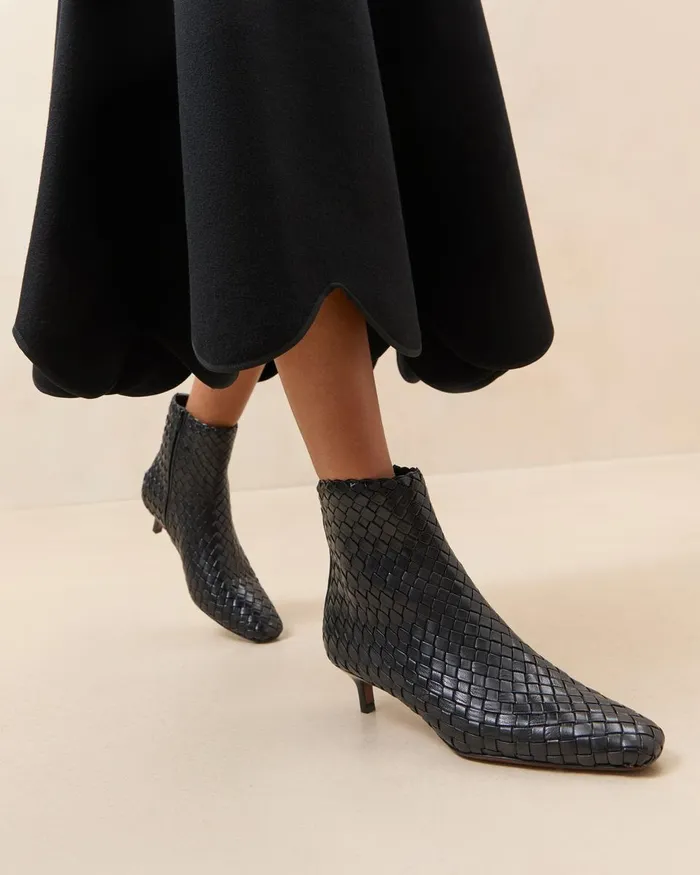 Women Boots Loeffler Randall Marcella Black Woven Ankle Boot Women Boots Loeffler Randall Marcella Black Woven Ankle Boot