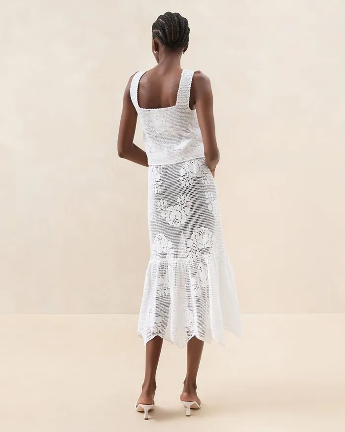 Women Bottoms Loeffler Randall Sullivan Cream Crochet Skirt I Bottoms I Apparel Women Bottoms Loeffler Randall Sullivan Cream Crochet Skirt I Bottoms I Apparel