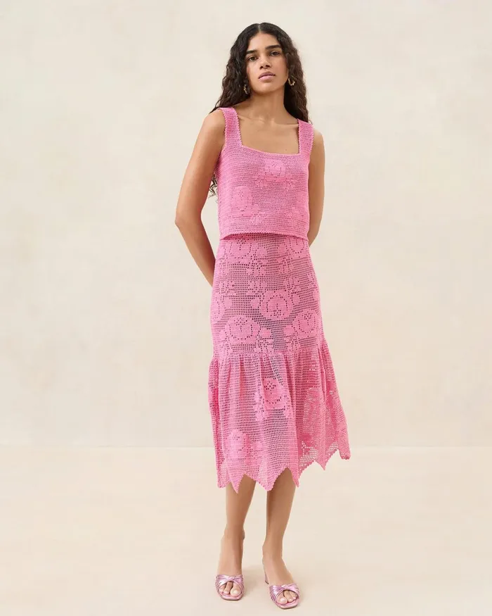 Women Bottoms Loeffler Randall Sullivan Cream Crochet Skirt I Bottoms I Apparel Women Bottoms Loeffler Randall Sullivan Cream Crochet Skirt I Bottoms I Apparel
