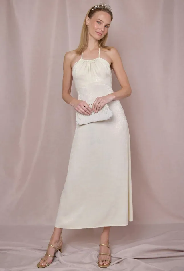 Women Bridal Party RIXO Marilyn Town House Jacquard Antique White