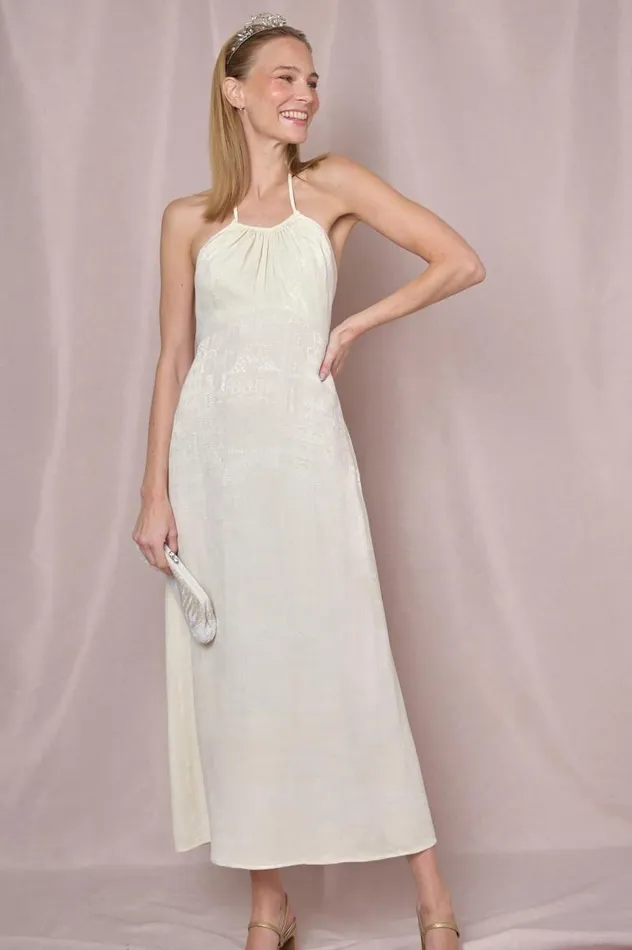 Women Bridal Party RIXO Marilyn Town House Jacquard Antique White Women Bridal Party RIXO Marilyn Town House Jacquard Antique White