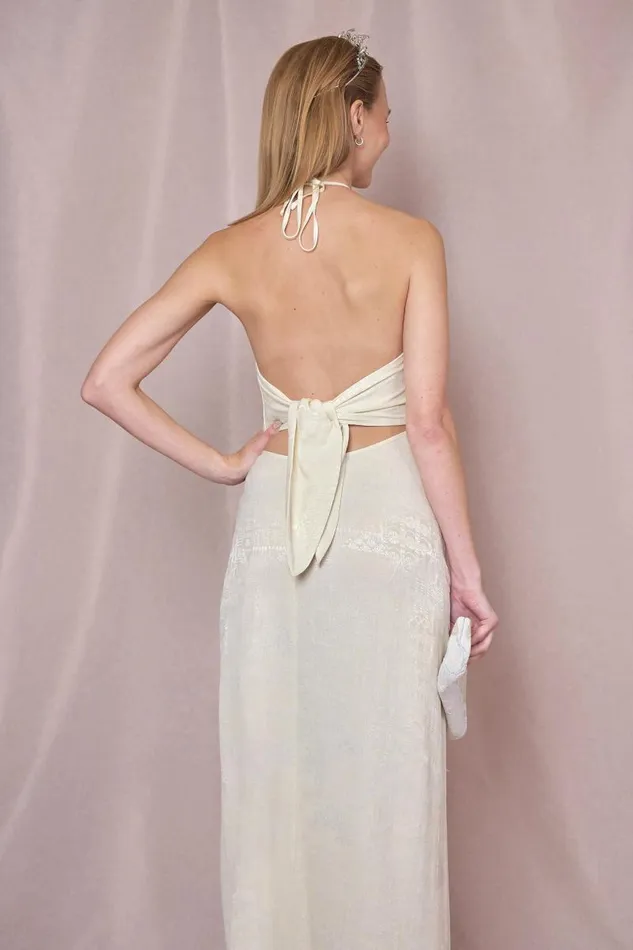 Women Bridal Party RIXO Marilyn Town House Jacquard Antique White Women Bridal Party RIXO Marilyn Town House Jacquard Antique White