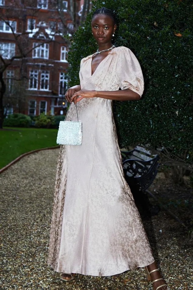 Women Bridal RIXO Blanca Ditsy Garden Jacquard Ivory