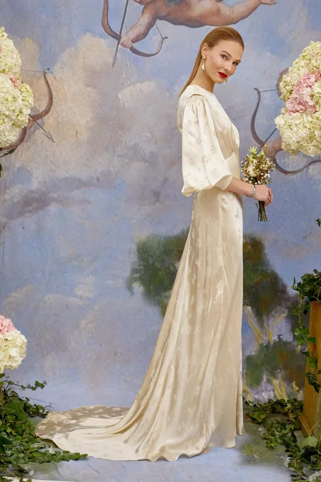 Women Bridal RIXO Clementine Rose Bud Silk Jacquard Women Bridal RIXO Clementine Rose Bud Silk Jacquard