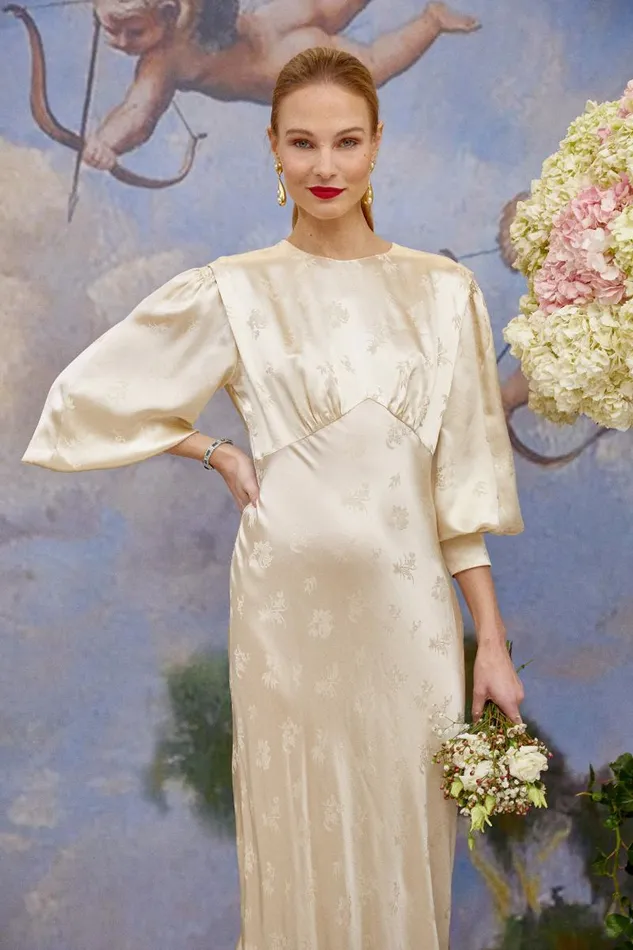 Women Bridal RIXO Clementine Rose Bud Silk Jacquard Women Bridal RIXO Clementine Rose Bud Silk Jacquard