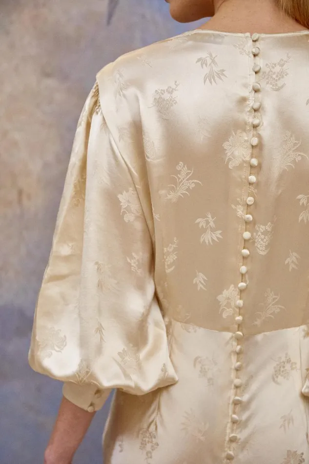 Women Bridal RIXO Clementine Rose Bud Silk Jacquard Women Bridal RIXO Clementine Rose Bud Silk Jacquard