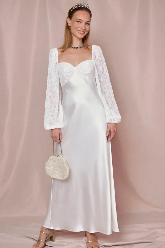 Women Bridal RIXO Gio Velvet Burnout Ivory Women Bridal RIXO Gio Velvet Burnout Ivory