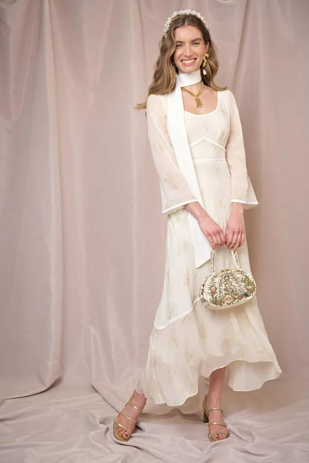 Women Bridal RIXO Mathilde Feather Glitter