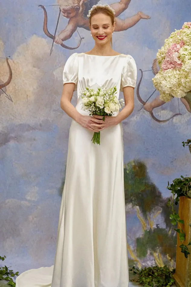 Women Bridal RIXO Natalia Satin Back Silk Crepe Women Bridal RIXO Natalia Satin Back Silk Crepe