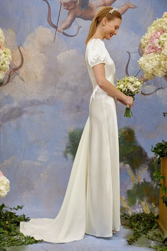 Women Bridal RIXO Natalia Satin Back Silk Crepe Women Bridal RIXO Natalia Satin Back Silk Crepe