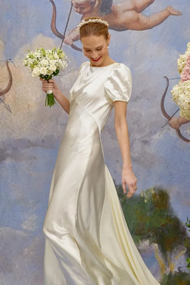 Women Bridal RIXO Natalia Satin Back Silk Crepe Women Bridal RIXO Natalia Satin Back Silk Crepe