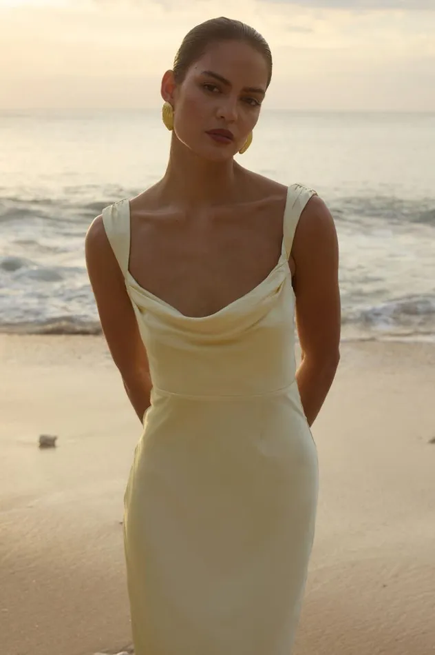 Women Bridesmaids Dresses Runaway The Label MARGOT MAXI DRESS Lemon