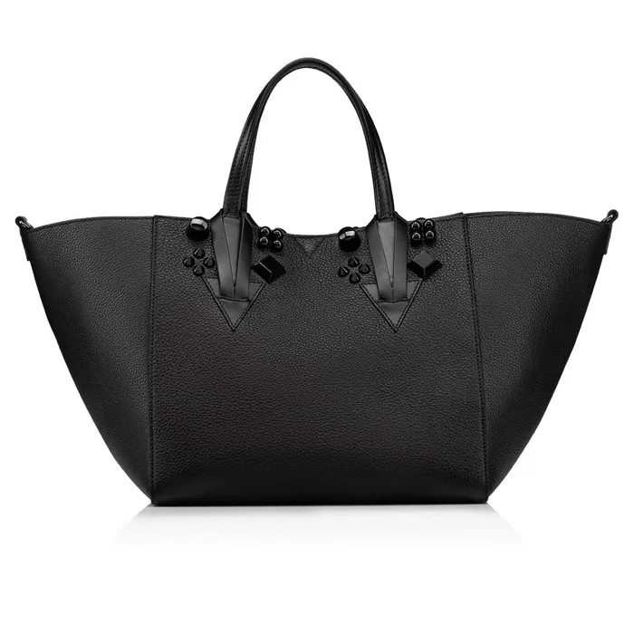 Women Cabachic Small Tote Bag 8211 Grained Calf Leather And Spikes Couronnes 8211 Black Black Christian Louboutin Totes Women Cabachic Small Tote Bag 8211 Grained Calf Leather And Spikes Couronnes 8211 Black Black Christian Louboutin Totes