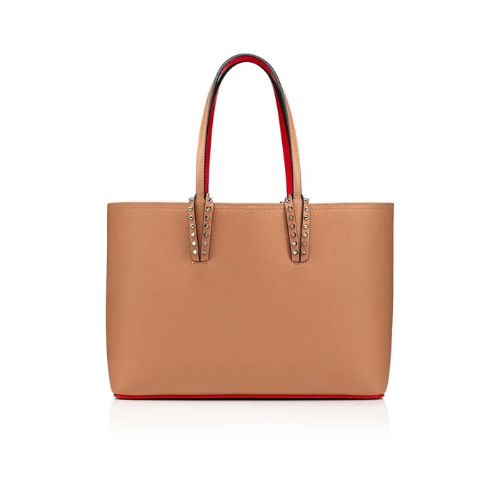 Women Cabata Small Tote Bag 8211 Calf Leather And Spikes 8211 Nude Nude Christian Louboutin Totes Women Cabata Small Tote Bag 8211 Calf Leather And Spikes 8211 Nude Nude Christian Louboutin Totes