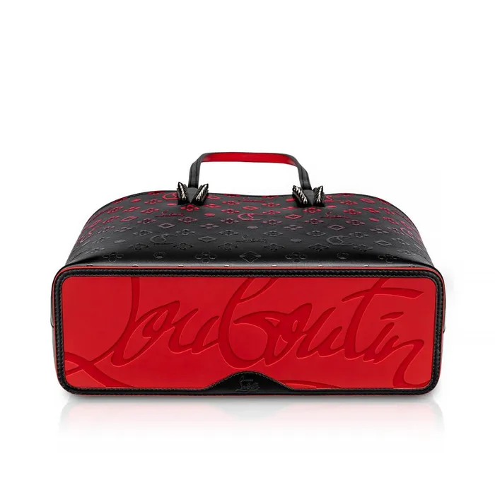 Women Cabata Small Tote Bag 8211 Calf Leather Print Loubinthesky 8211 Black Black Christian Louboutin Totes