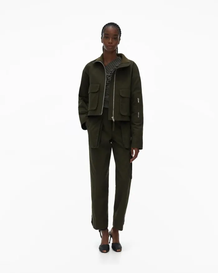 Women Canvas Bomber Jacket Hunter Sage Helmut Lang Jackets