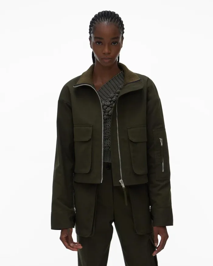 Women Canvas Bomber Jacket Hunter Sage Helmut Lang Jackets