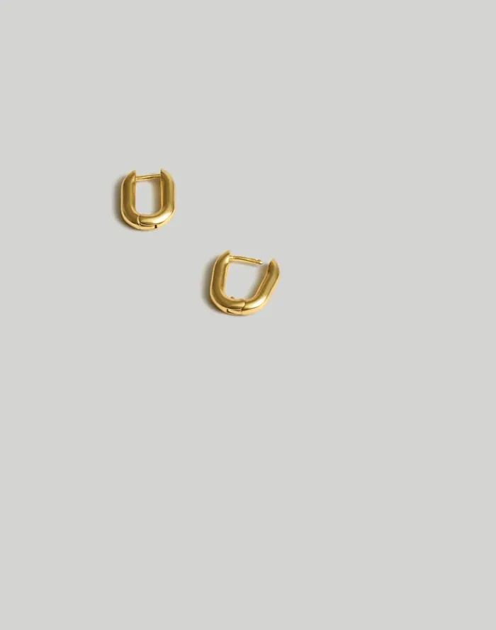 Women Carabiner Mini Hoop Earrings Vintage Gold Madewell Jewelry