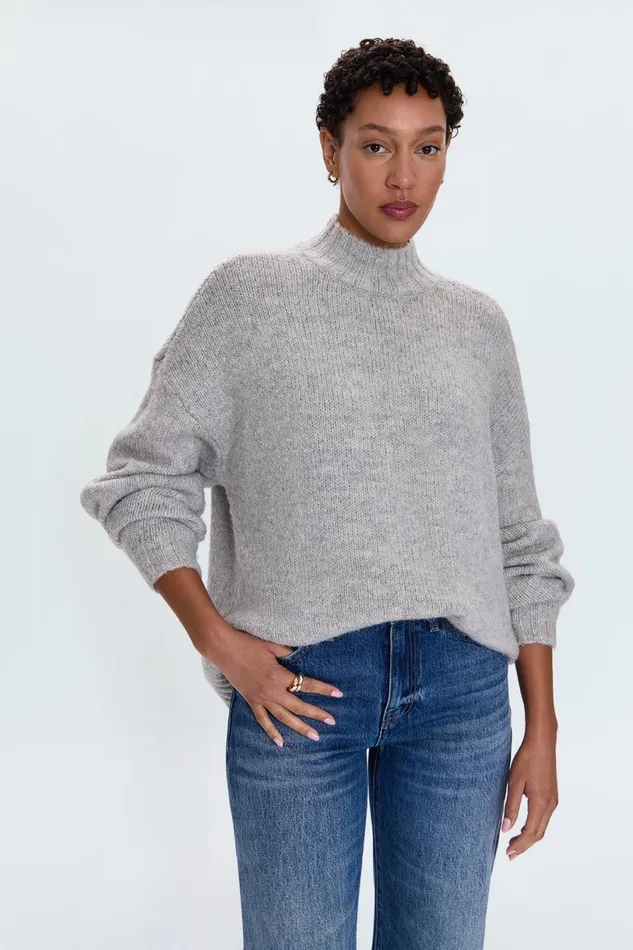 Women Carlen Sweater 8211 Heather Grey Pistola Denim Sweaters and Knits