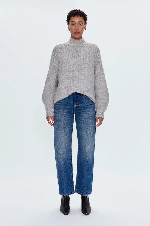 Women Carlen Sweater 8211 Heather Grey Pistola Denim Sweaters and Knits