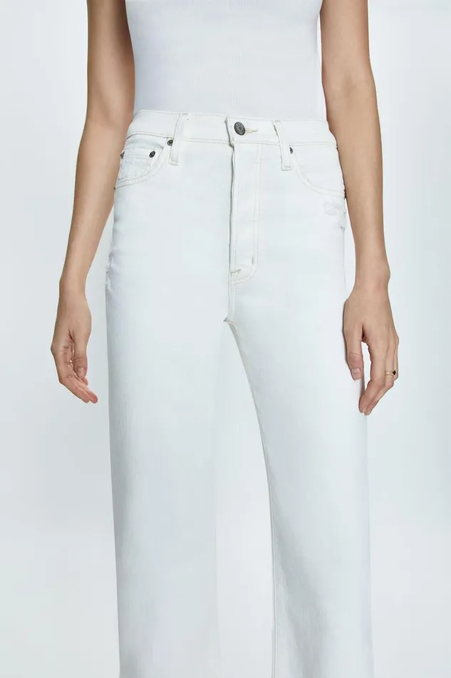 Women Cassie Crop Super High Rise Straight Crop Jean 8211 Sand Vintage Pistola Denim Denim