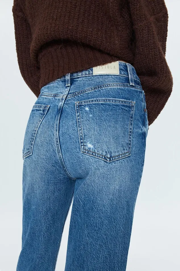 Women Cassie Super High Rise Straight Jean 8211 Central Vintage Pistola Denim Denim