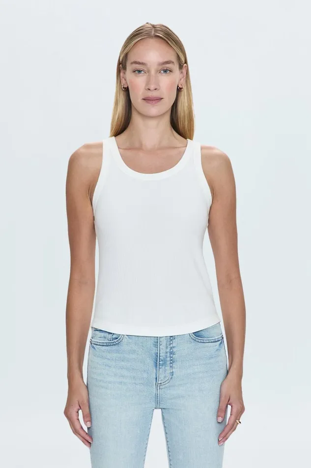 Women Christy Tank 8211 Le Blanc Pistola Denim Tees and Tanks