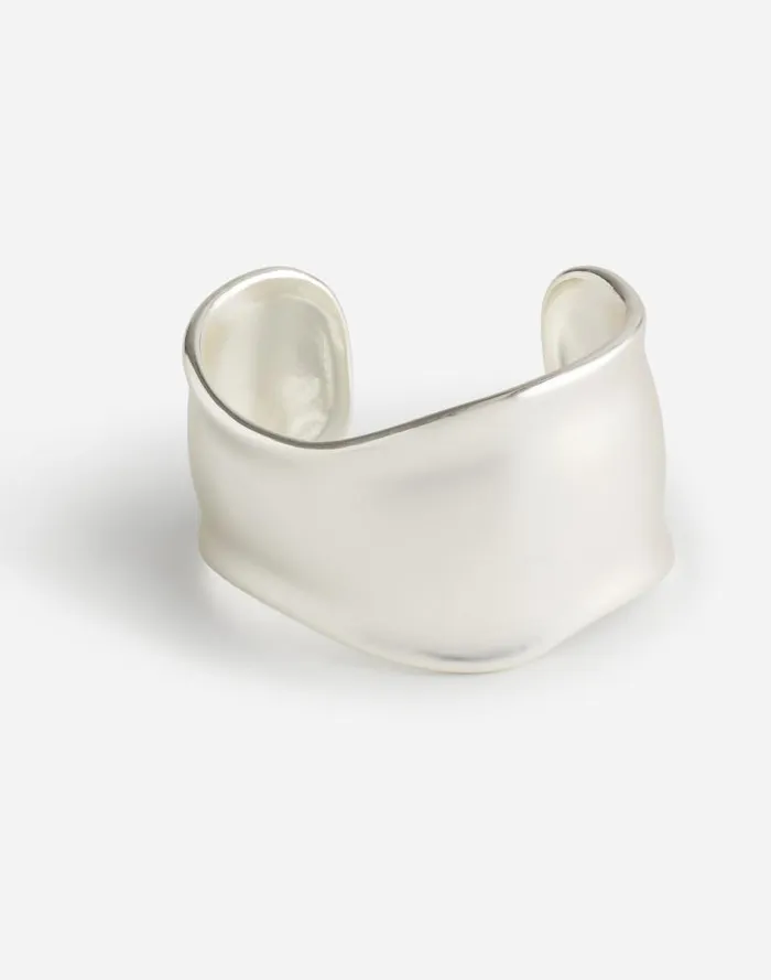 Women Chunky Dome Cuff Bracelet Light Silver Ox Madewell Jewelry