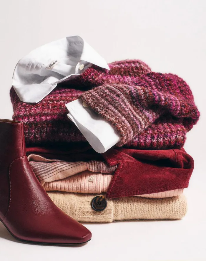 Women ChunkyKnit Cardigan Heather Powder Madewell Sweaters