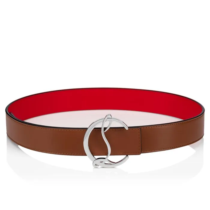 Women CL Logo Belt Belt 8211 Classic Leather 8211 Nude 5 Nude Christian Louboutin Belts